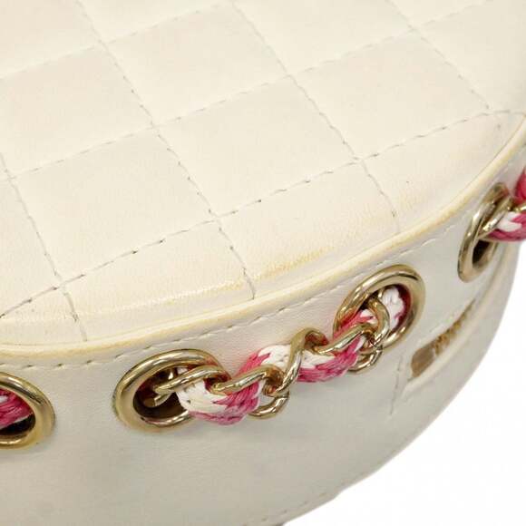 Chanel Shoulder Bag Chain Leather White Pink Champagne Women's P2454315 - Picture 6 of 15